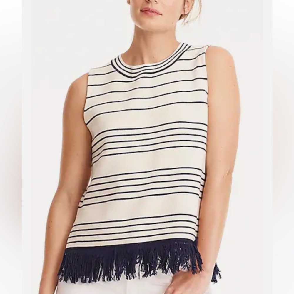 J. Crew Cream and Navy Striped Sweater